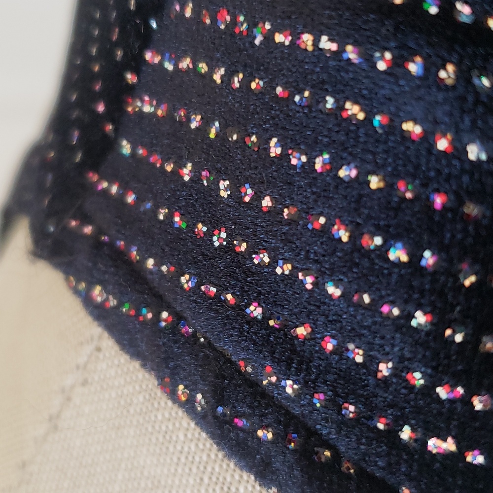 Vintage 80s Ronni Nicole Black Velvet Metallic Shimmer Twinset Cardigan PS - Picture 10 of 15
